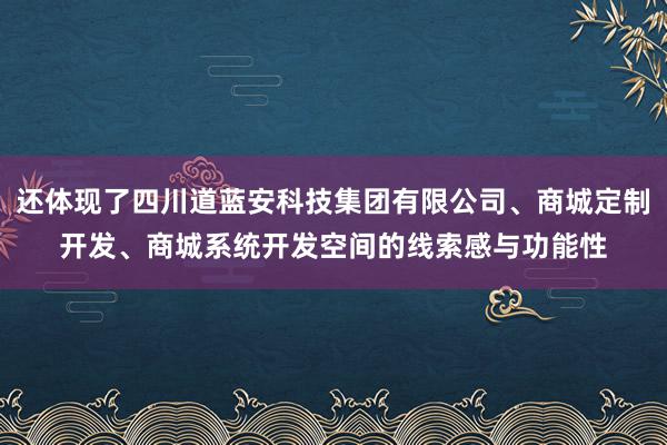 还体现了四川道蓝安科技集团有限公司、商城定制开发、商城系统开发空间的线索感与功能性