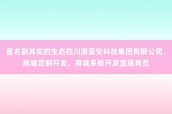 是名副其实的生态四川道蓝安科技集团有限公司、商城定制开发、商城系统开发宜居典范
